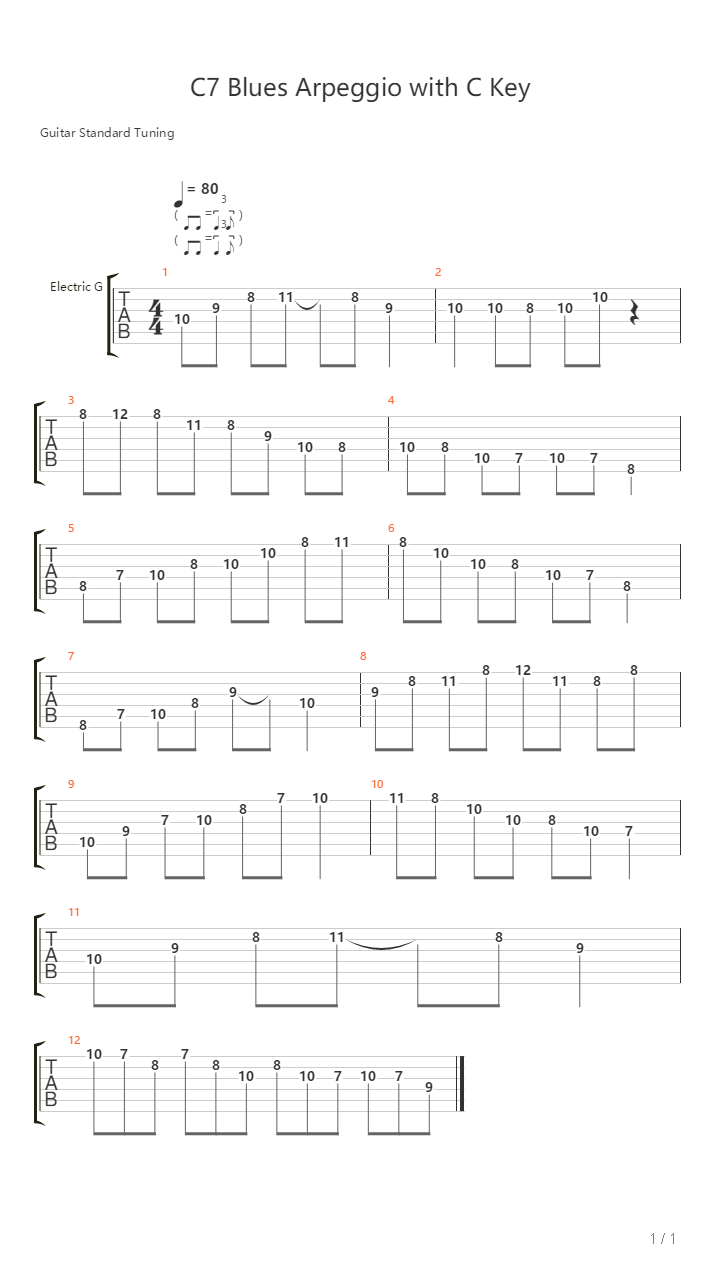 C7 Blues Arpeggio吉他谱