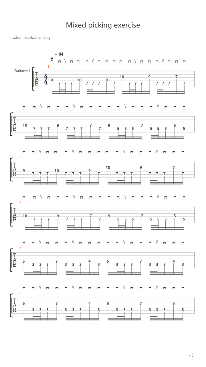 Cristian Orozco - Mixed Picking Exercise吉他谱