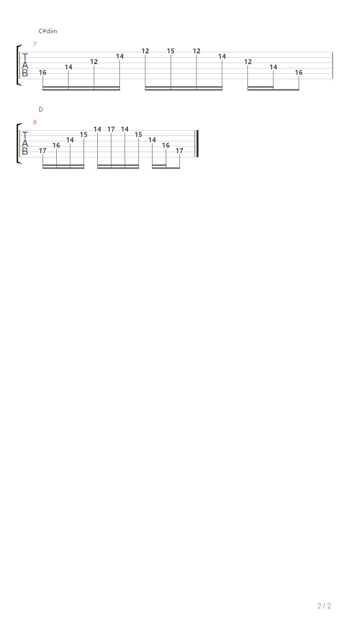 D Major Workout吉他谱