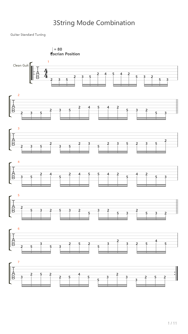 Dirk Edelhoff - 3 String Mode Combination吉他谱