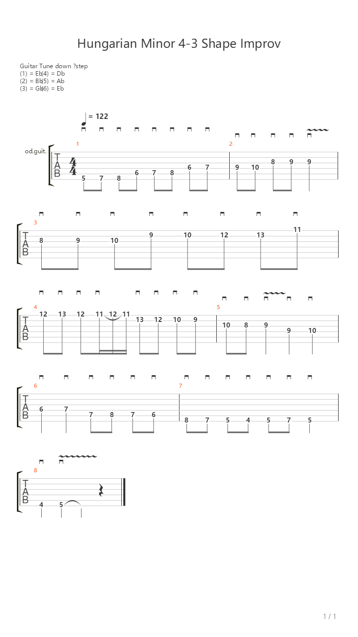 Hungarian Minor Scale吉他谱