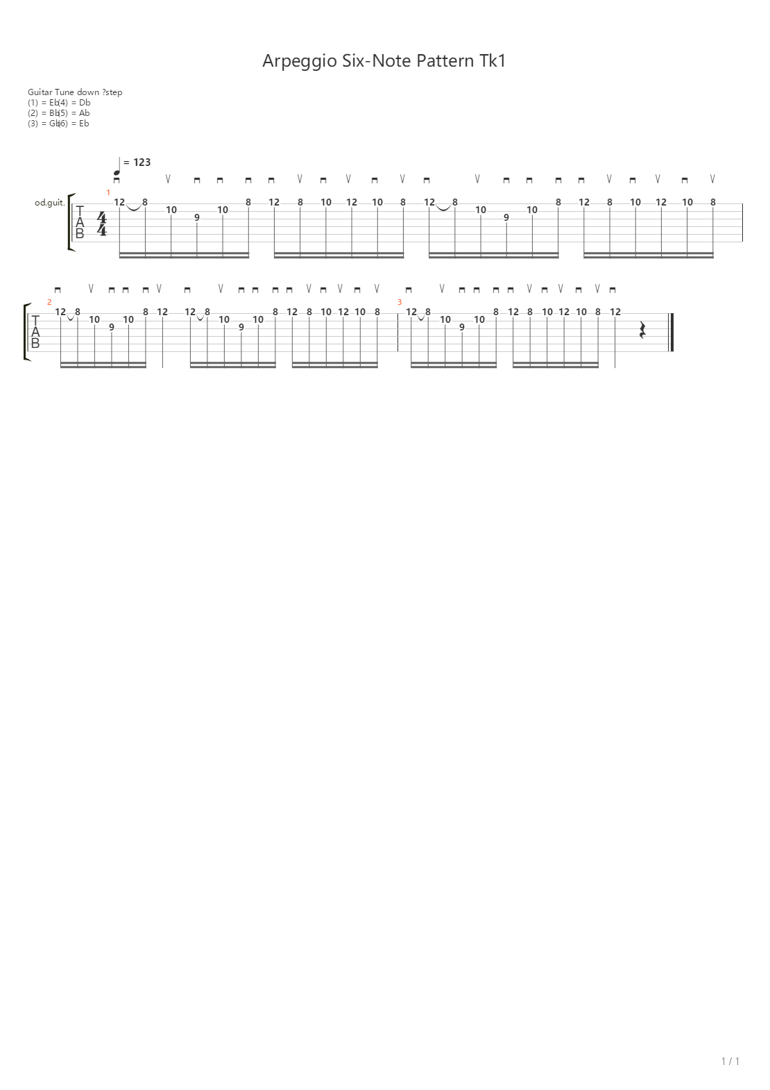 Joe Stump Arpeggio Six-Note Pattern Tk1吉他谱