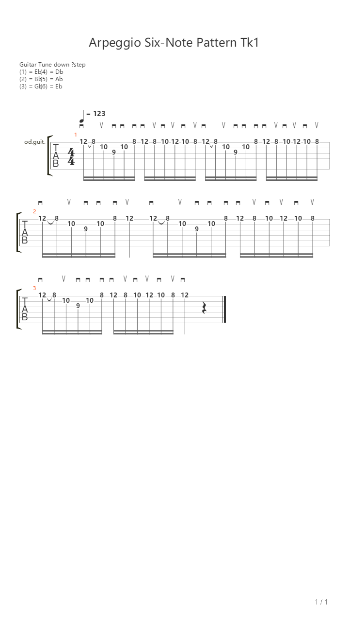 Joe Stump Arpeggio Six-Note Pattern Tk1吉他谱