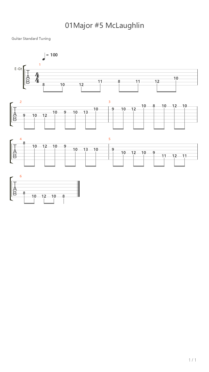 Mclaughlin Harmonic 1吉他谱