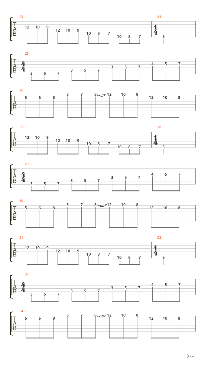 Scale Run In C Major吉他谱