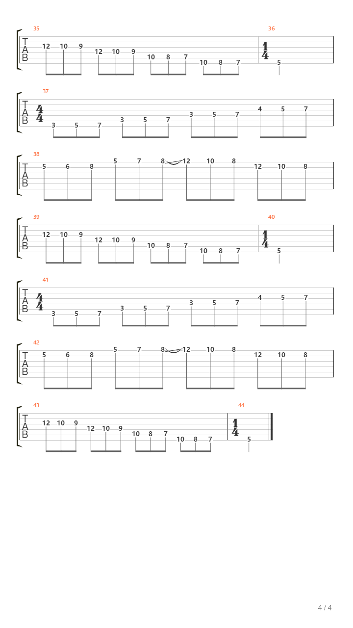 Scale Run In C Major吉他谱