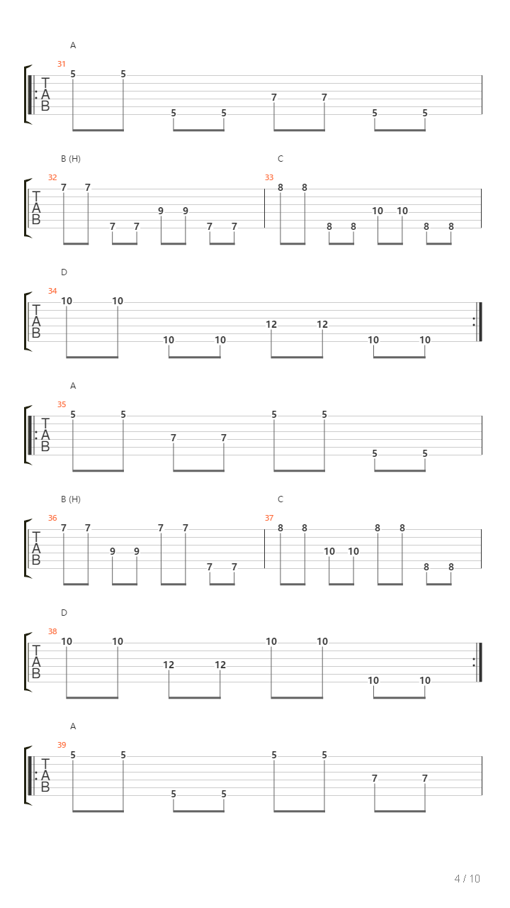 String Skipping  Octave Pattern吉他谱