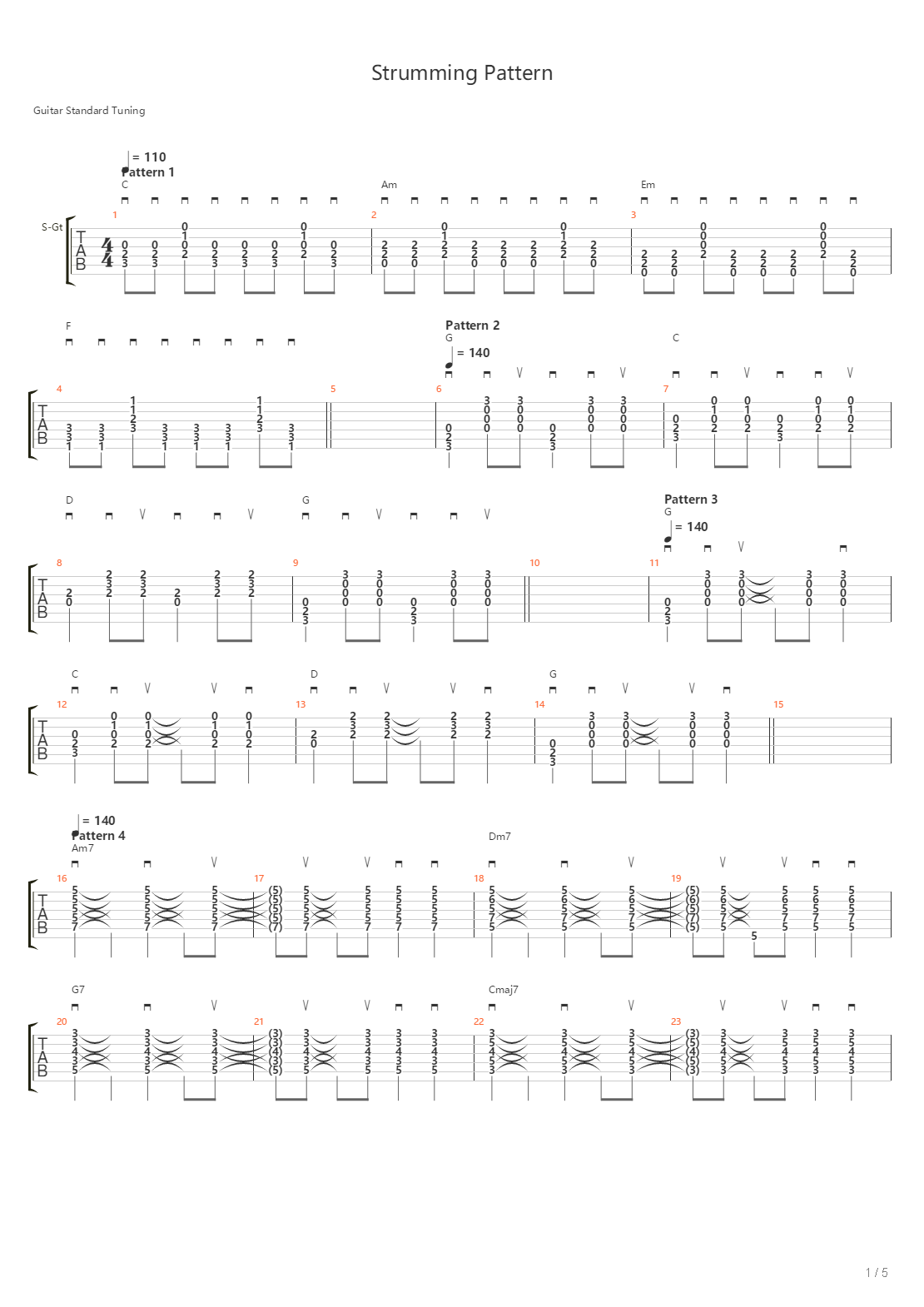 Strumming Pattern吉他谱