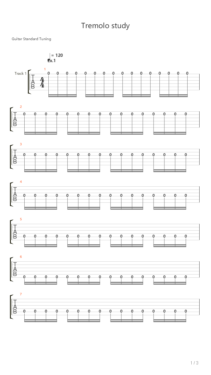 Tremolo Study吉他谱