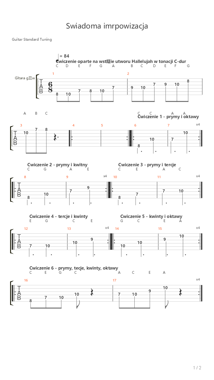 Triad Improvisation - Basics In C Major吉他谱