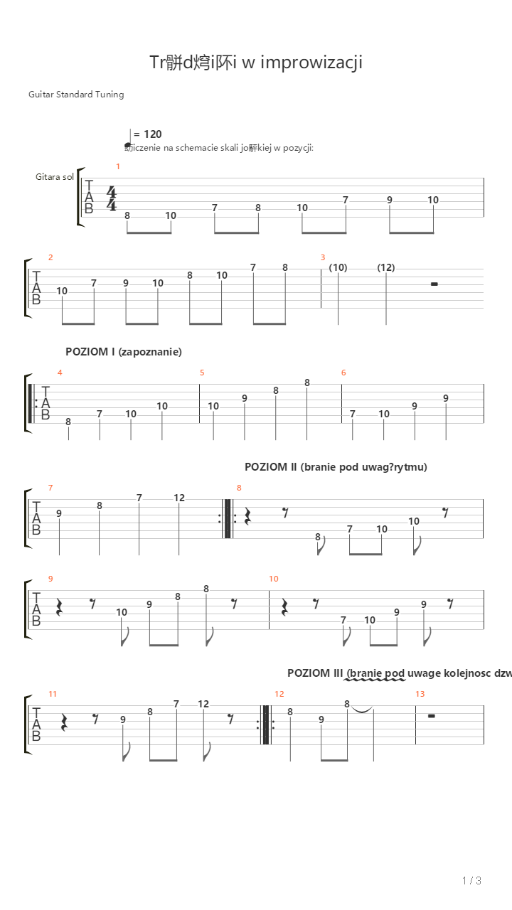 Triads In Improvisation - Examples In C Major吉他谱