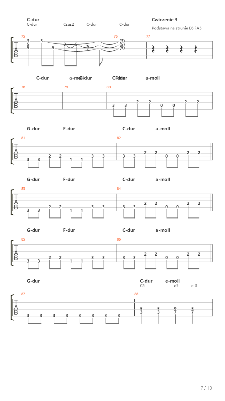 Triads In Use - Examples In C Major吉他谱