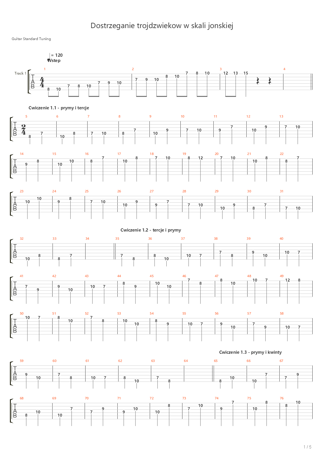 Triads Practice In C Ionian Scale Most Popular Position吉他谱