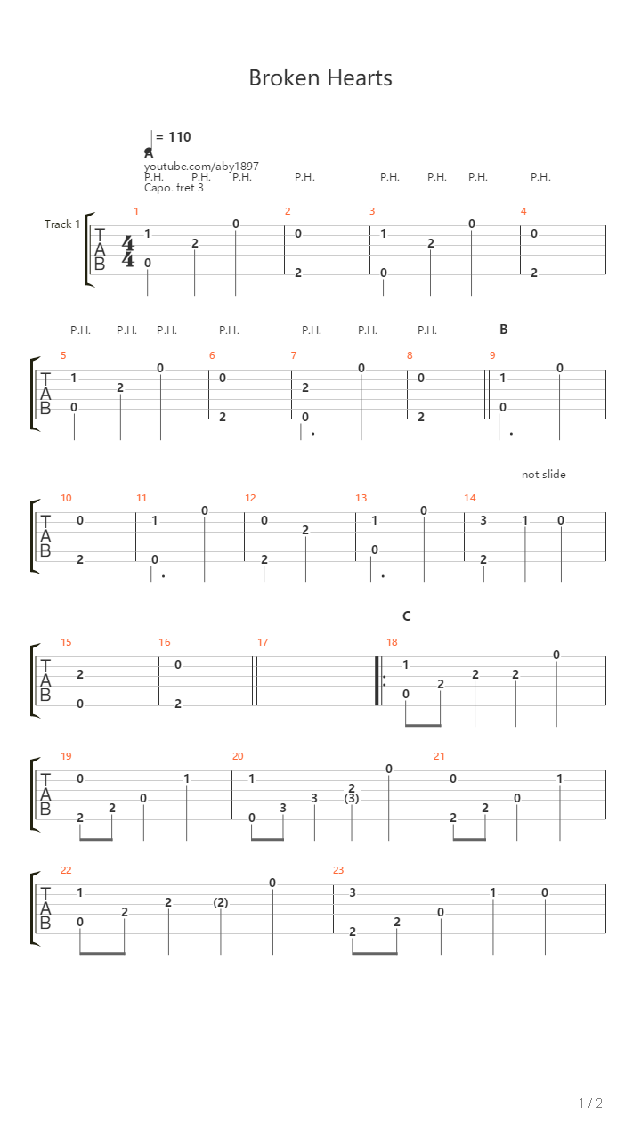 Broken Hearts吉他谱