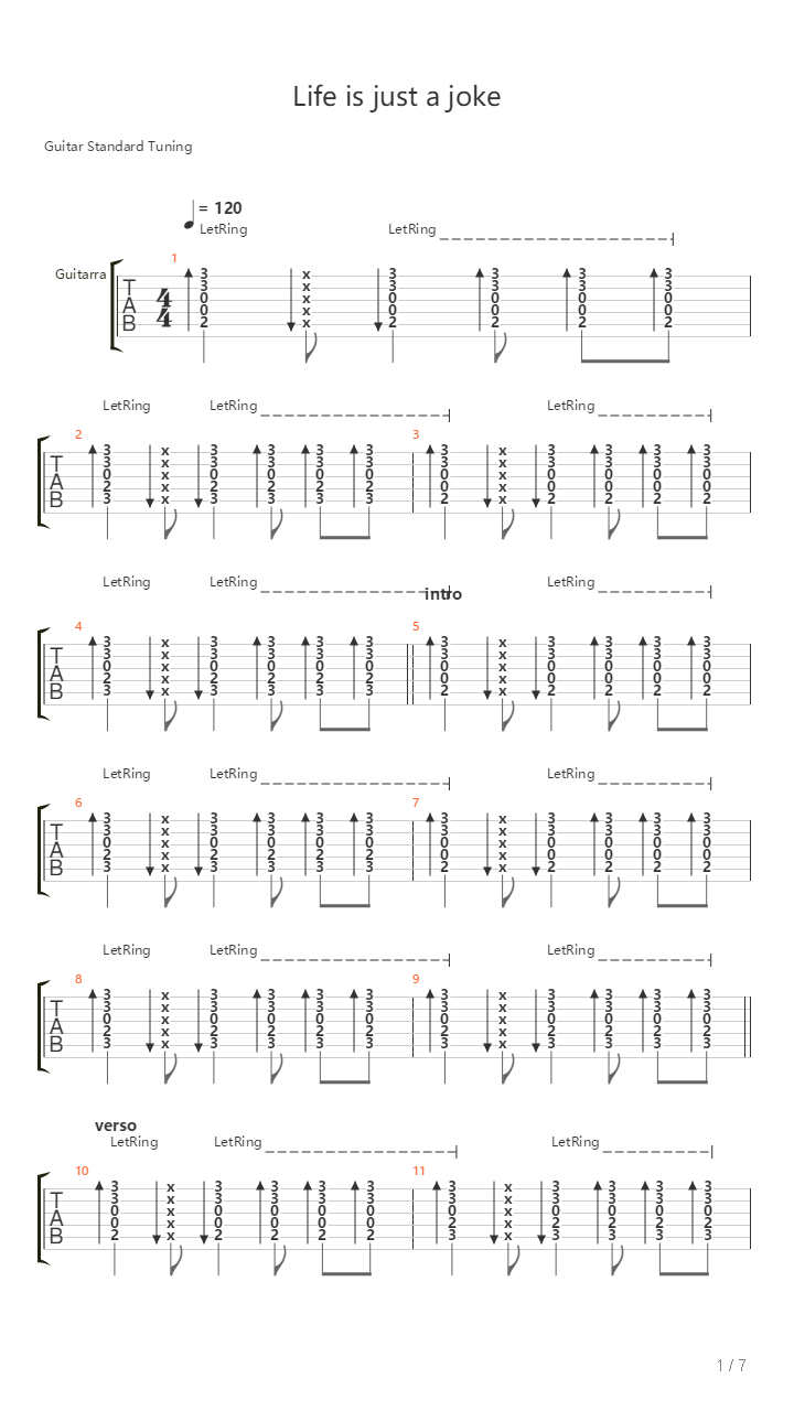 Life Is Just A Joke吉他谱