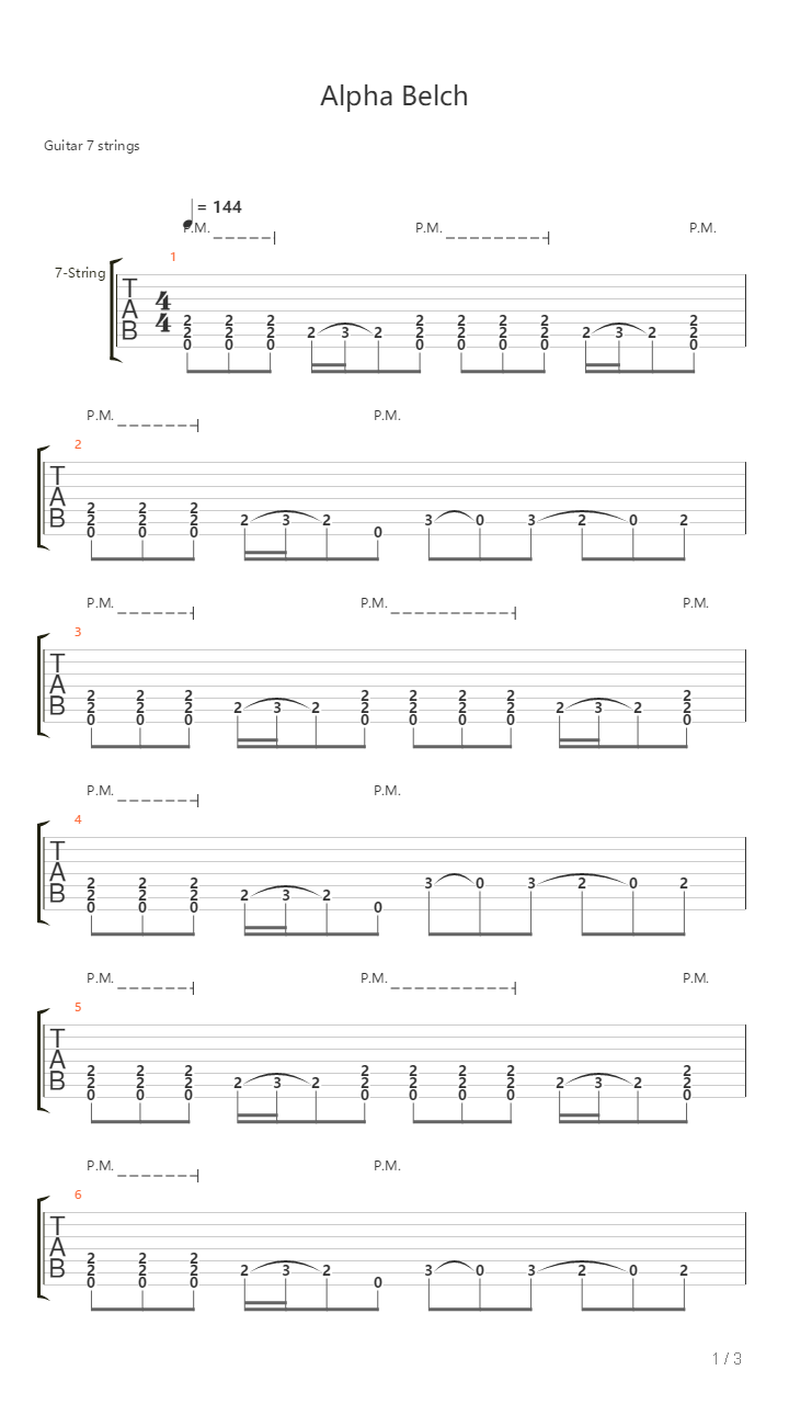 Alpha Belch吉他谱