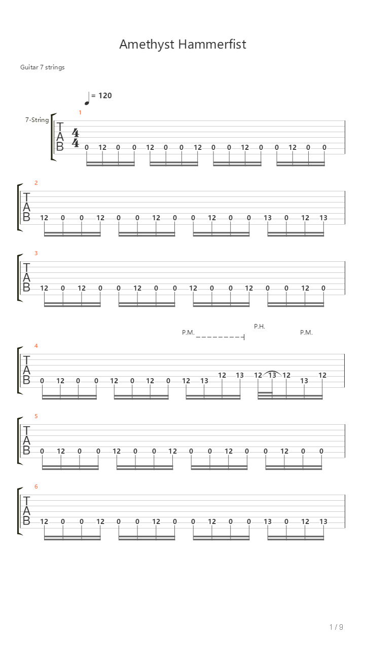 Amethyst Hammerfist吉他谱