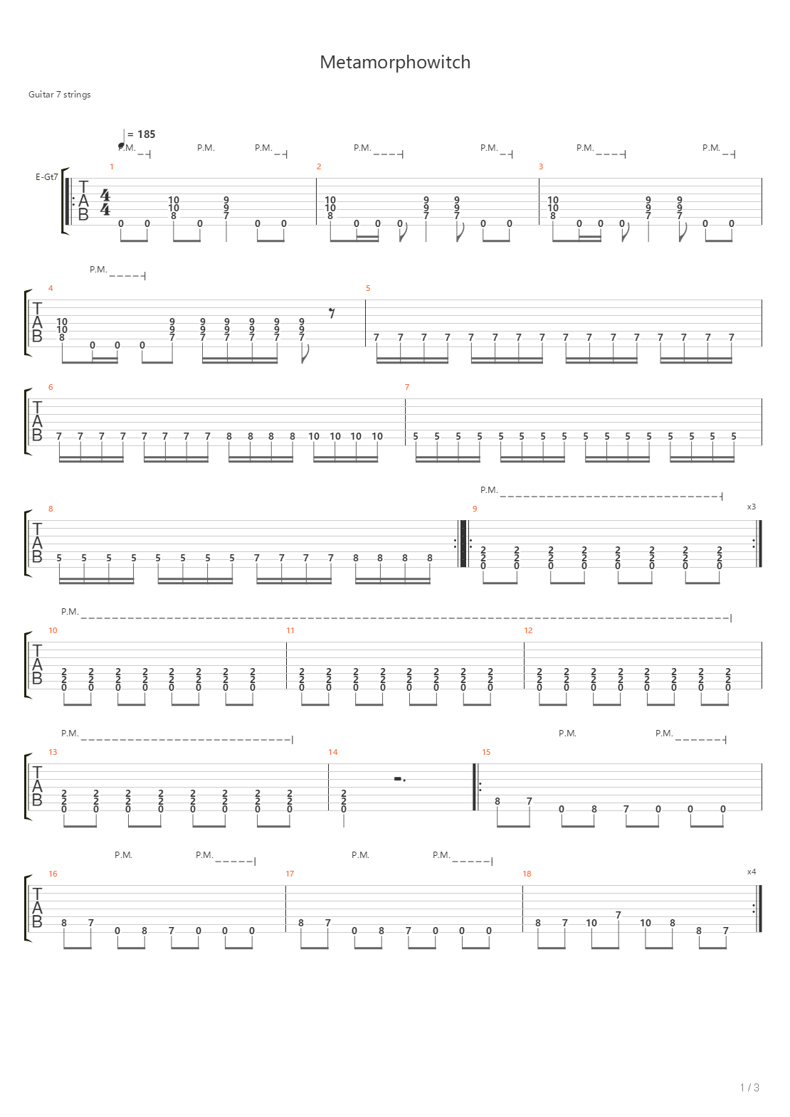 Metamorphowitch吉他谱