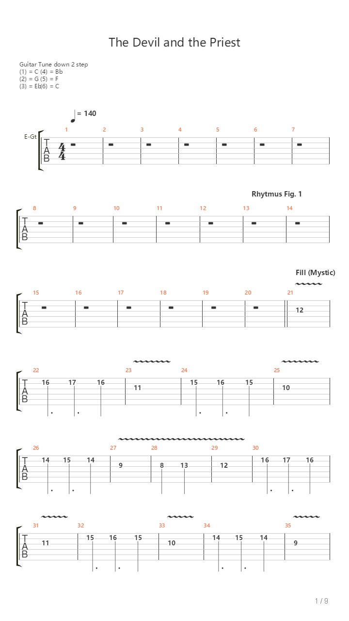 The Devil And The Priest吉他谱