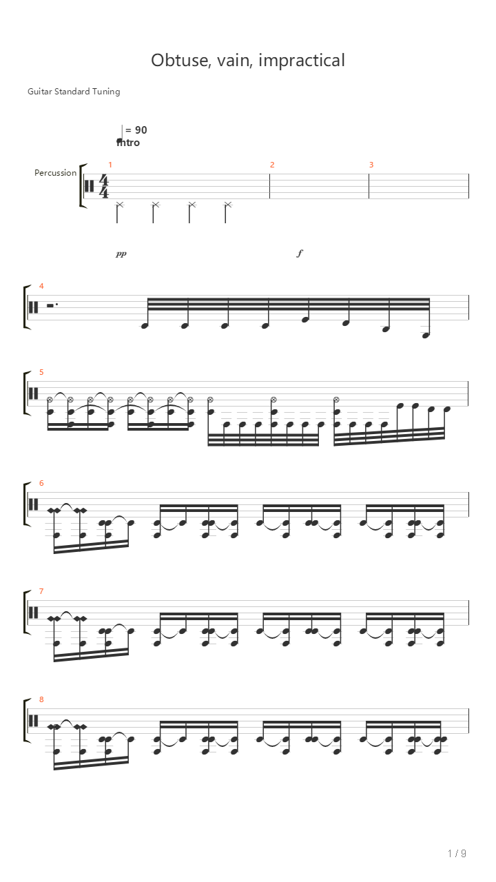 Obtuse Vain Impractical吉他谱