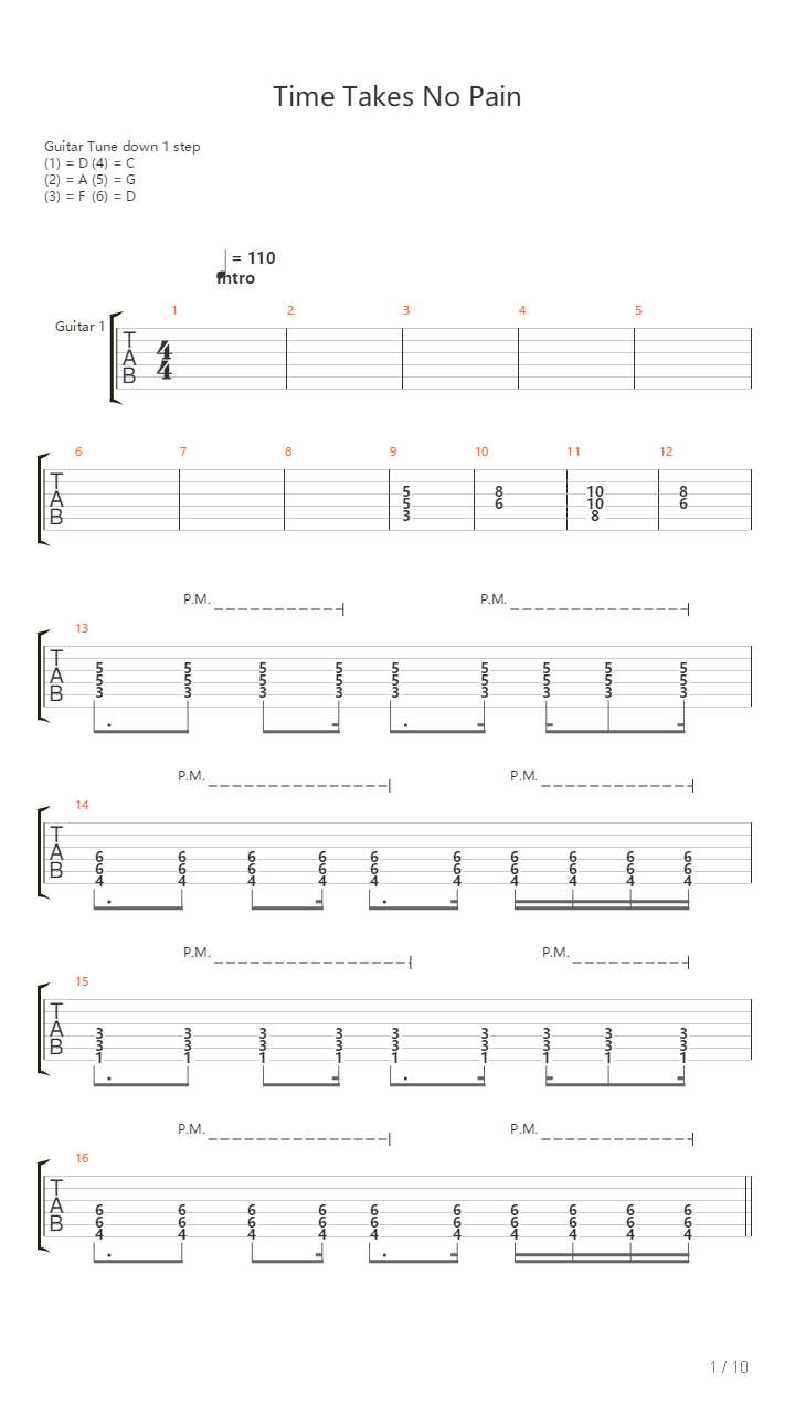 Time Takes No Pain吉他谱
