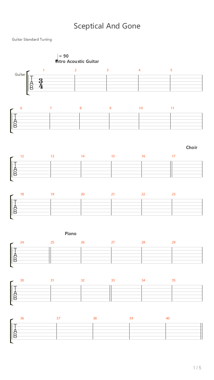 Sceptical And Gone吉他谱
