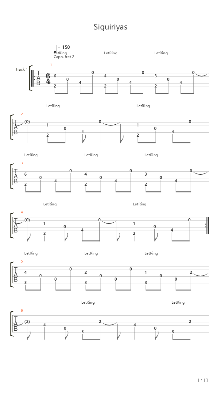 Siguiriyas In Drop B吉他谱