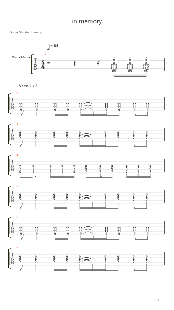 In Memory吉他谱