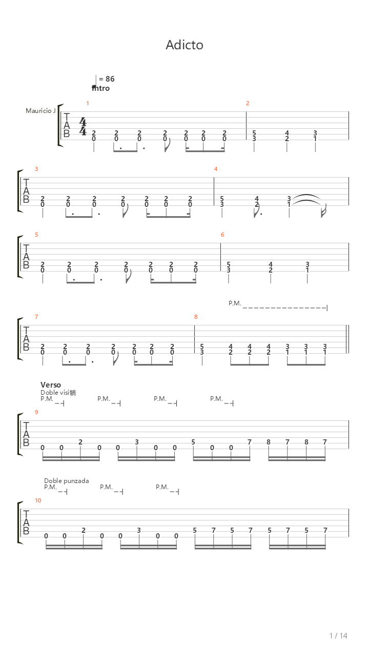 Adicto吉他谱