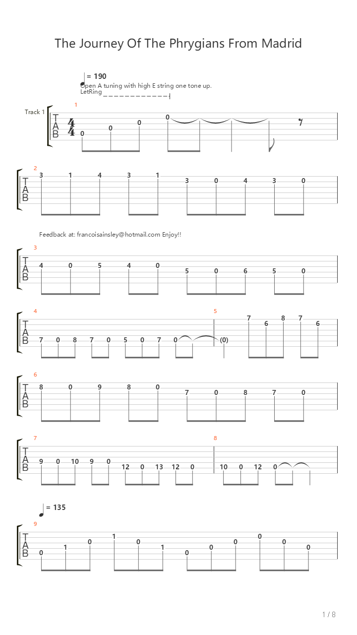 The Journey Of The Phrygians From Madrid吉他谱