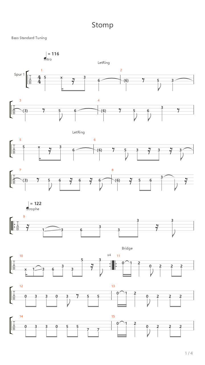 Stomp吉他谱