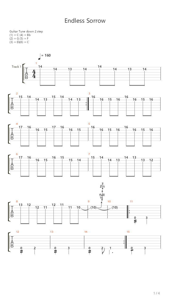 Endless Sorrow吉他谱