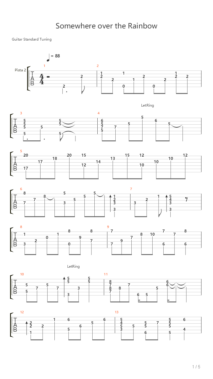 Somewhere Over The Rainbow吉他谱