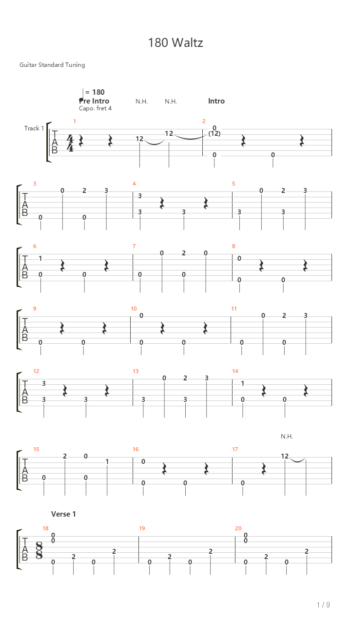 180 Waltz吉他谱