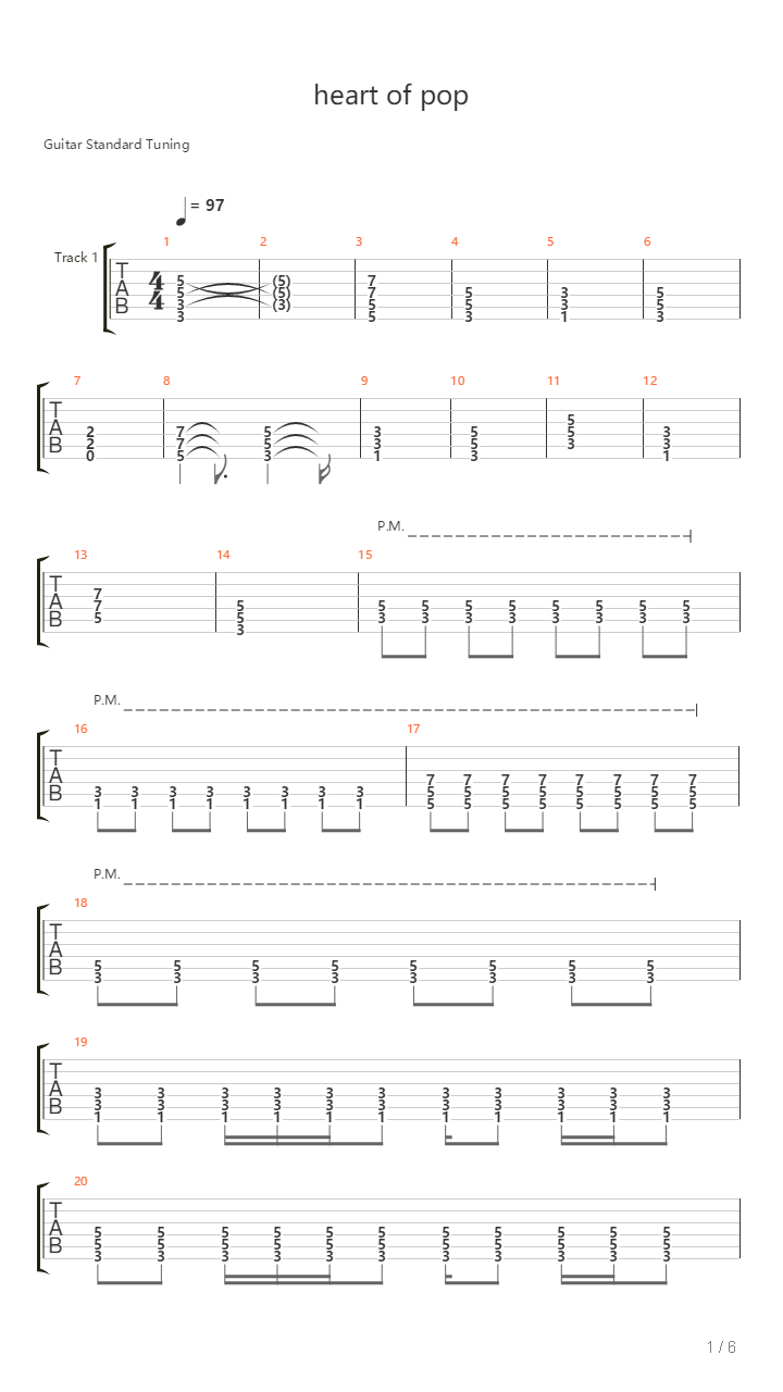 Heart Of Pop吉他谱
