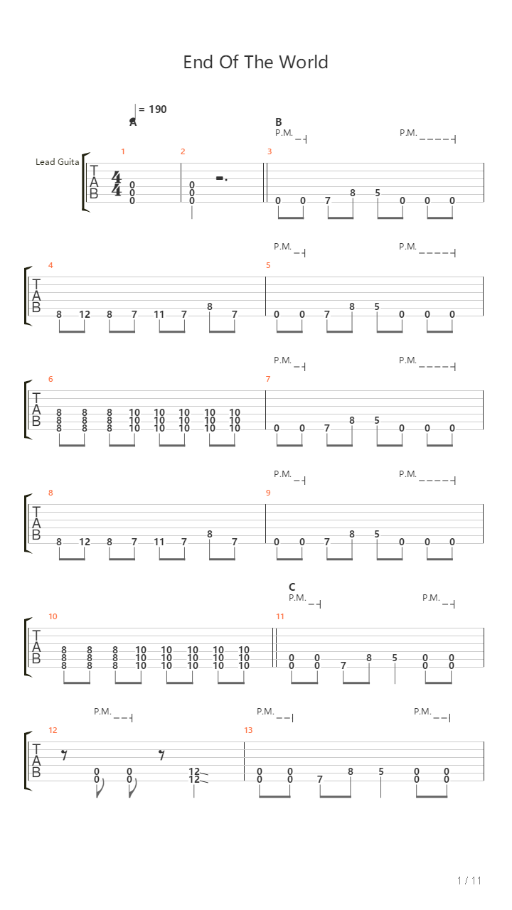 End Of The World吉他谱