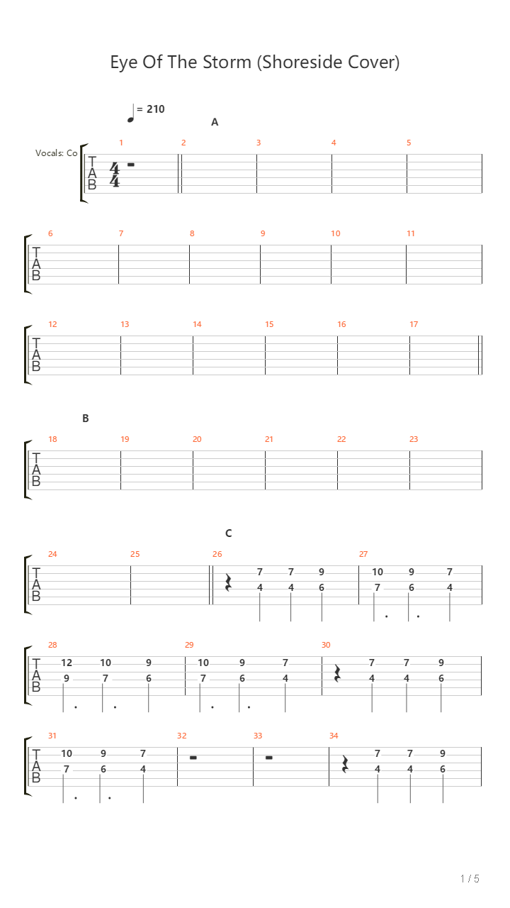 Eye Of The Storm吉他谱