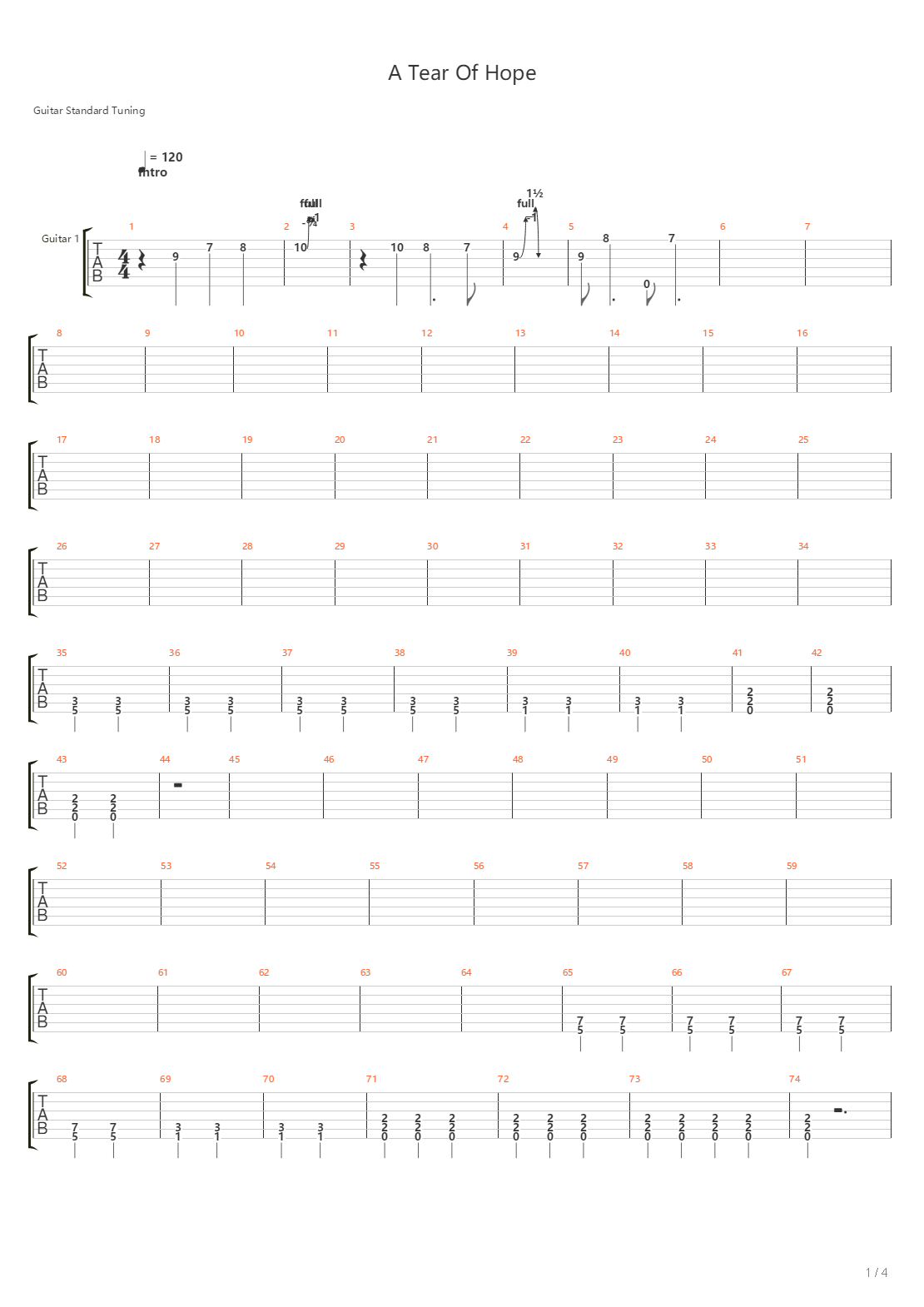 A Tear Of Hope吉他谱