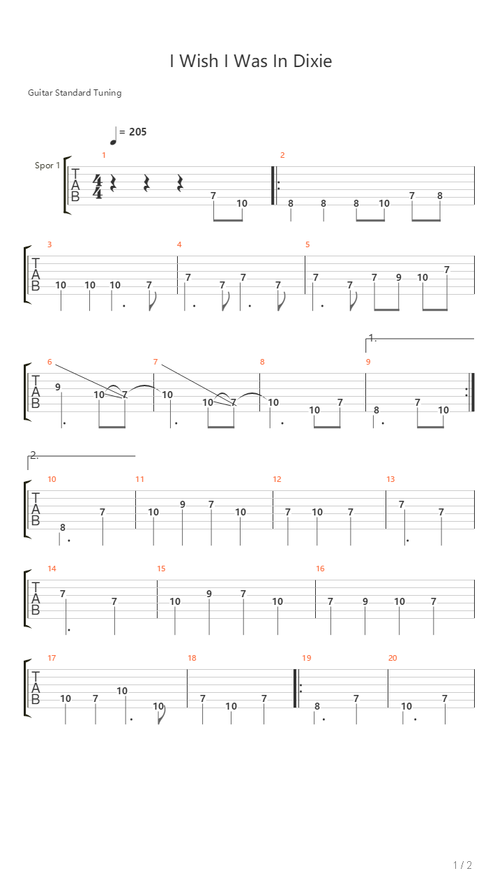 I Wish I Was In Dixie Dixieland吉他谱