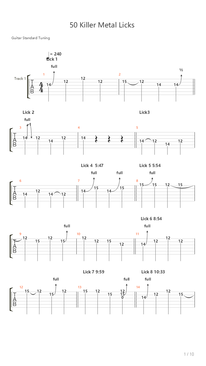 50 Killer Metal Licks吉他谱