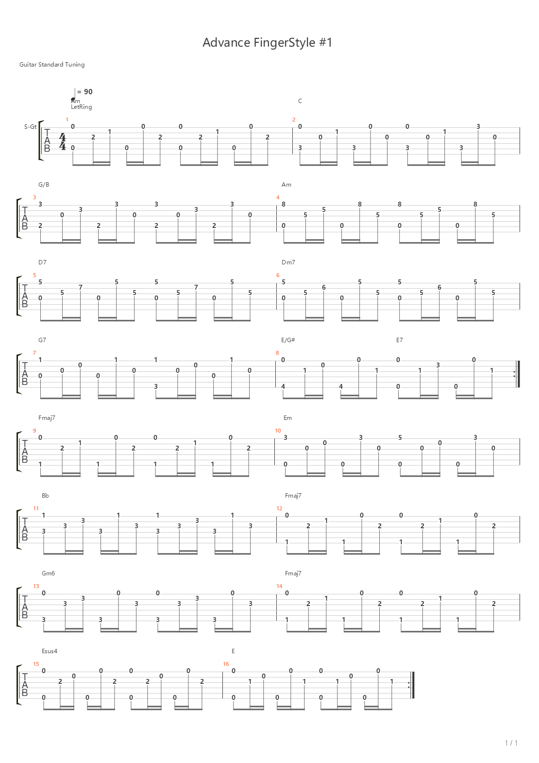 Advanced Fingerstyle 1吉他谱