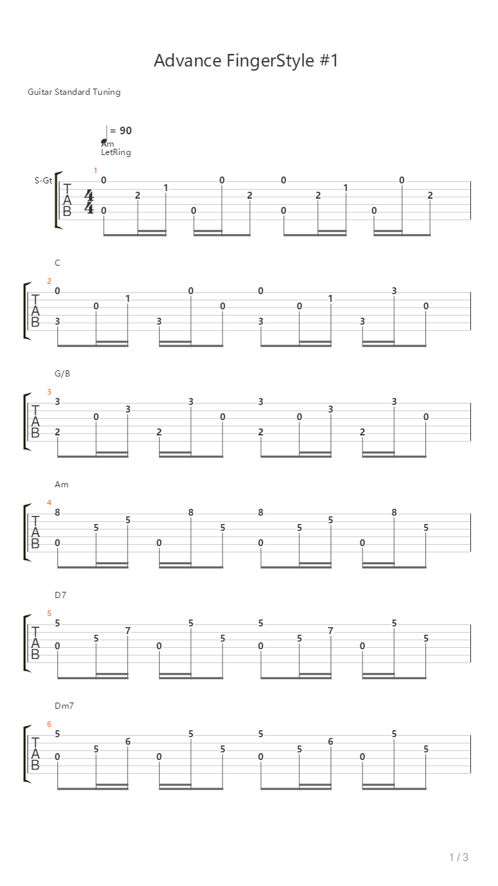 Advanced Fingerstyle 1吉他谱
