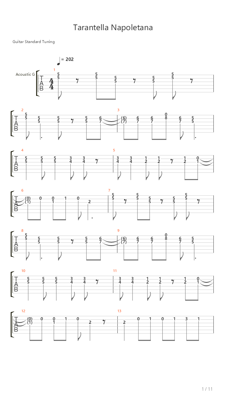 Tarantella Napoletana吉他谱