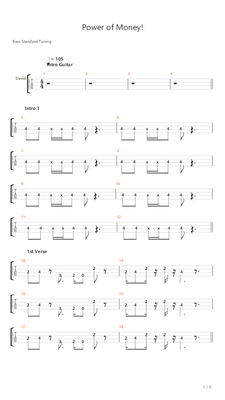 Power Of Money吉他谱