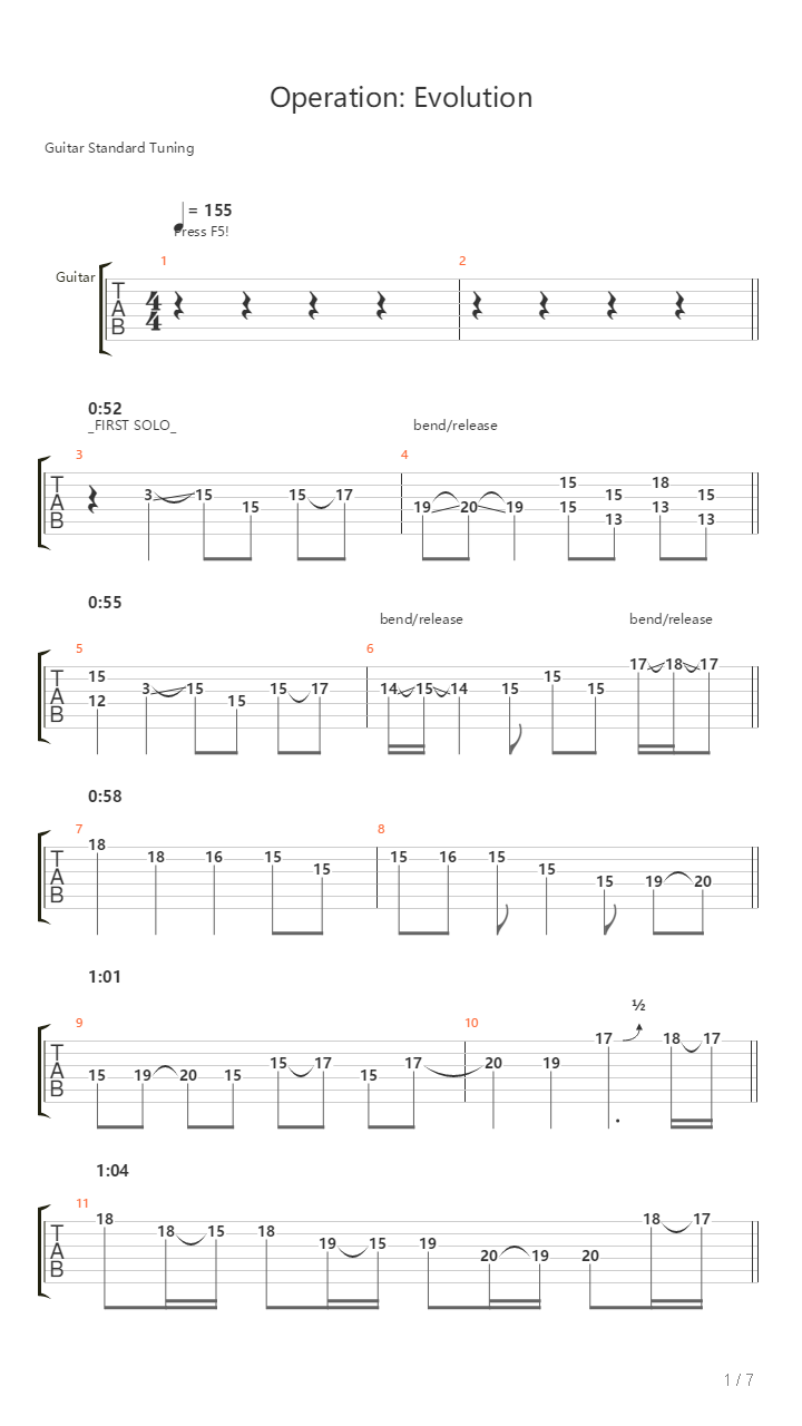 Operation Evolution吉他谱