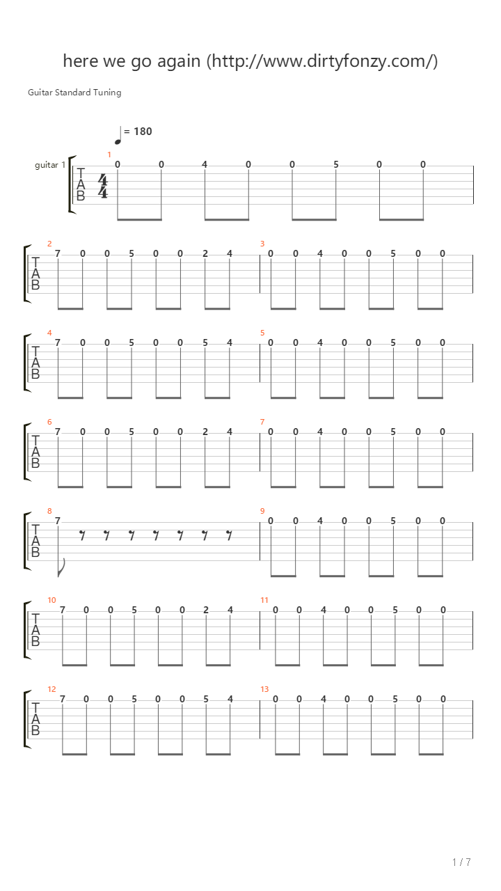Here We Go Again吉他谱
