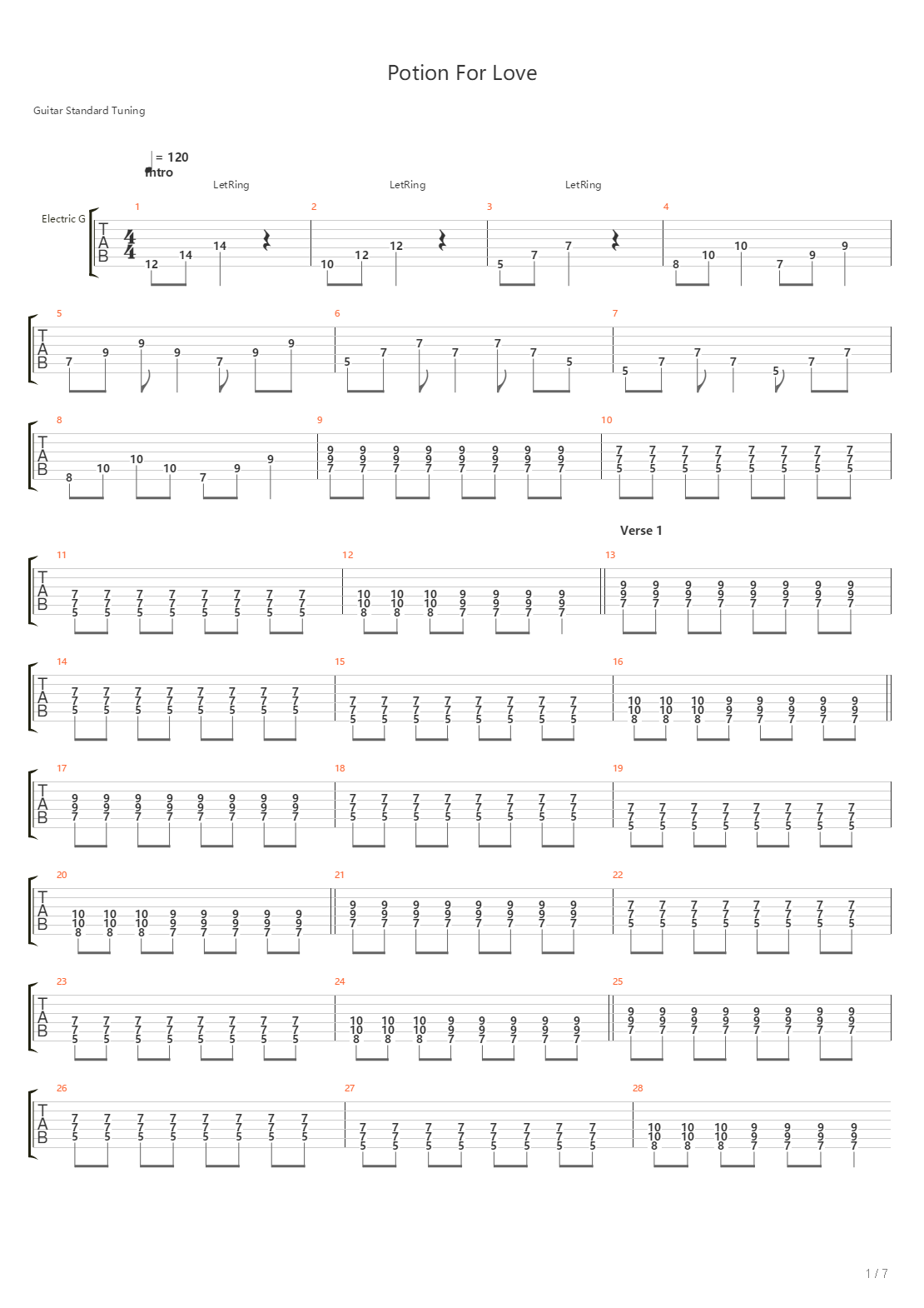 Potion For Love吉他谱