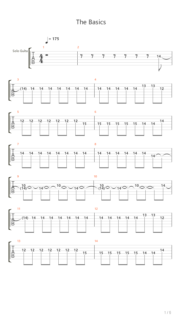 The Basics吉他谱