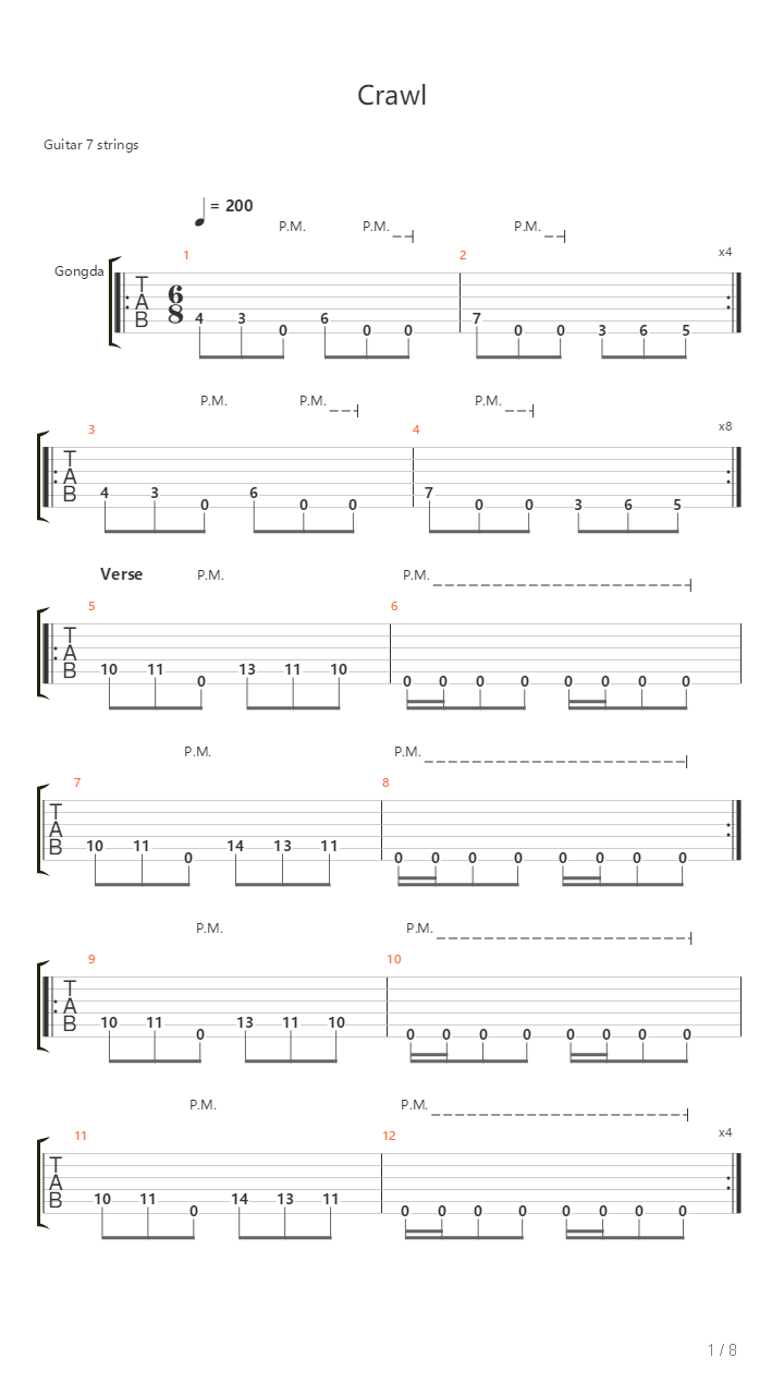 Crawl吉他谱