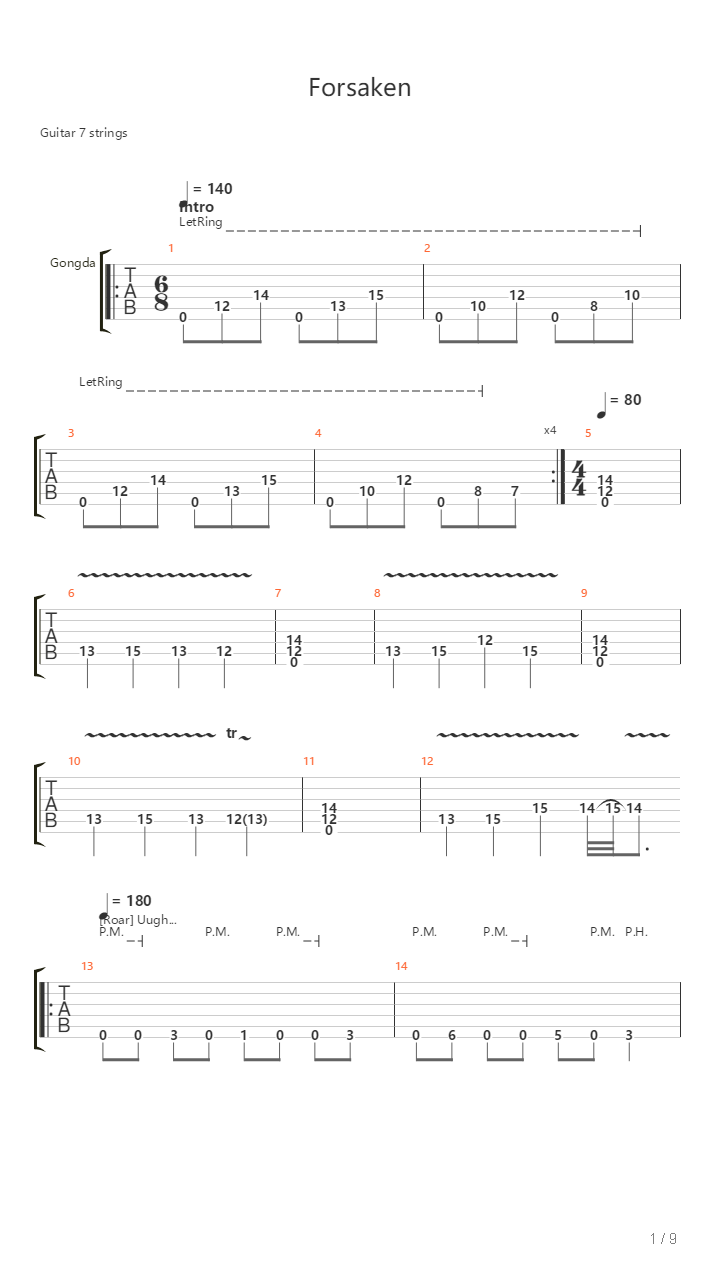 Forsaken吉他谱